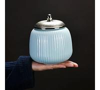 ATGQBCF Urne pour Animaux Rouge Bleu Céramique Urne Chien Chat Pet Funéraire Cendres Urne Titulaire en Céramique Cercueil Mémoire Souvenir Crémation Humaine Monuments Funéraires(2)