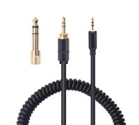 ATH-M50X Câble Audio spiralé de Rechange Compatible avec Audio Technica M40X, M50X, M60X, M70X, Casque Filaire, rallonge de 2,5 mm à 3,5 mm avec Adaptateur 6,35 mm