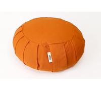 atha Samsara Coussin de méditation - Housse en coton lavable - Rembourrage réglable en coquille de sarrasin - Ergonomique et écologique pour yoga, pleine conscience et posture correcte (orange)