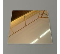 AtHaus® Miroir Acrylique 3 mm incassable, Flexible et léger | Surface réfléchissante décorative sur Mesure | Carreaux pour projets DIY | Couleur : Or | Taille: 50x30 cm