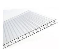 AtHaus® Plaques alvéolaires en polycarbonate | Découpe sur mesure | 1250 x 605 mm | Épaisseur 4 mm | Transparentes, résistantes aux UV et aux intempéries | Plaque double paroi pour serre