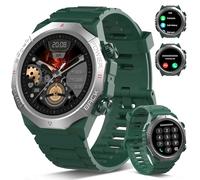 Atheewon Militaire Montre Connectée, Podometre Sommeil, Etanche IP68 pour Android/iOS, Vert