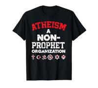 Athéisme A Non-Prophet Organisation Atheist Agnostique T-Shirt Graphique avec Valeur, Homme, Noir, L