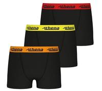 Athena - Boxer - Uni - Lot de 3 - Garçon - Multicolore (Gris Rouge Noir) - FR: 12 Ans (Taille Fabricant: 10/12 Ans)