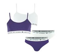 Athena Coton Ultra Doux 9q04 sous-vêtement, Violet/Blanc, 10 Ans (Lot de 2) Fille