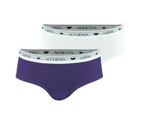Athéna Coupe Cousu sous-vêtement, Violet/Blanc, 12 Ans (Lot de 2) Fille