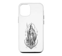 Athéna Déesse Grecque Chouette Bouclier Lance Mythologie Illustration Coque pour iPhone 12/12 Pro