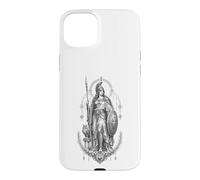 Athéna Déesse Grecque Chouette Bouclier Lance Mythologie Illustration Coque pour iPhone 15 Plus