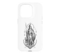 Athéna Déesse Grecque Chouette Bouclier Lance Mythologie Illustration Coque pour iPhone 15 Pro