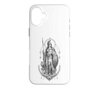 Athéna Déesse Grecque Chouette Bouclier Lance Mythologie Illustration Coque pour iPhone 16 Plus