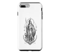 Athéna Déesse Grecque Chouette Bouclier Lance Mythologie Illustration Coque pour iPhone 7 Plus/8 Plus