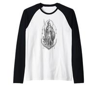 Athéna Déesse Grecque Chouette Bouclier Lance Mythologie Illustration Manche Raglan