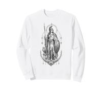 Athéna Déesse Grecque Chouette Bouclier Lance Mythologie Illustration Sweatshirt
