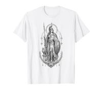 Athéna Déesse Grecque Chouette Bouclier Lance Mythologie Illustration T-Shirt