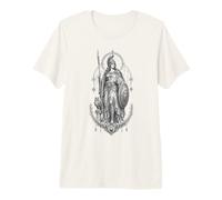 Athéna Déesse Grecque Chouette Bouclier Lance Mythologie Illustration T-Shirt Haut de Gamme