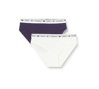 Athéna Douceur Coton Lq38 Slips, Violet/Blanc, 12 Ans (Lot de 2) Fille