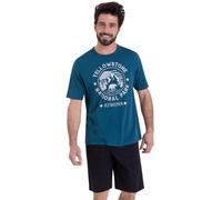 Athena Ecopack Serigraphie 7O70 Ensemble de Pijama, Atlantique/Noir, 2/S Homme