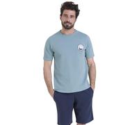 Athena - Ensemble Pyjama Court Homme, Homewear- Jersey 100% Coton Respirant - T-Shirt Manches Courtes + Short - Label Oeko-TEX® Standard 100