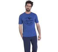 Athena - Ensemble Pyjama Homme, Nightwear Winter- Jersey 100% Coton Respirant - T-Shirt Manches Courtes + Pantalon - Label Oeko-TEX® Standard 100
