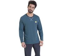 Athena - Ensemble Pyjama Long Homme, Nightwear Rayures- Jersey 100% Coton Respirant - Fils Teints - T-Shirt Manches Longues + Pantalon - Label Oeko-TEX® Standard 100