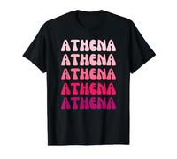 Athena First Name Minimalist Design T-Shirt Graphique avec Valeur, Homme, Noir, L