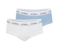 Athena - Lot de 2 Boxers Fille Coton Ultra Doux Girl by Taille : 10 Ans - Couleur : Blanc-Gris chiné