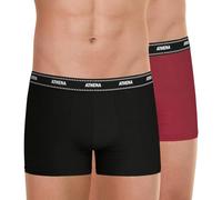 Athena - Lot de 2 Boxers Homme Duo Essentiel Taille : 3/M - Couleur : Noir-Rouge