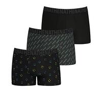 Athena - Lot de 3 Boxers Homme Easy Fun - Boxers Coton Stretch Respirant - Label Oeko-TEX® - Coupe Ergonomique - Confort et Maintien Supérieurs - Smile/Logo/Noir, 3 (M)