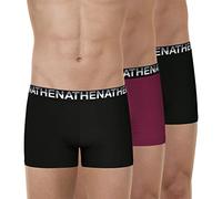 Athena - Lot de 3 Boxers Homme Eco Pack - Taille : 3/M - Couleur : Noir-Prune-Noir