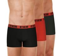 Athena Lot de 3 Boxers Tout Confort Ecopack Homme, Noir Rouge Anthracite
