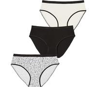 Athena Lot de 3 Culottes Ecopack Mode-Coton Stretch Ultra Doux-Fin Élastique à la Taille pour Un Maintien Optimal-Oeko-TEX Slips, Noir, 44/46 Femme
