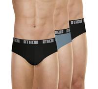 Athena - Lot de 3 Slips Homme Ecopack Basic Color - Slips Coton - Coupe Moderne Ergonomique, Confort et Maintien - Label Oeko-TEX Standard 100