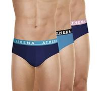 Athena - Lot de 3 Slips Homme Easy Color - Coton Stretch Respirant - Label Oeko-TEX® Standard 100 - Coupe Ergonomique - Évacuation de la Respiration