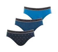 Athena - Lot de 3 Slips Homme Tonic - Slips 100% Coton - Taille Basse, Ergonomique, Doublure Avant, Confort et Maintien - Label Oeko-TEX - Pois Bleu-Mosaique Bleu-Bleu, 7 (3XL)
