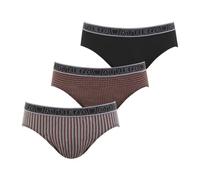 Athena - Lot de 3 Slips Homme Tonic - Slips 100% Coton - Taille Basse, Ergonomique, Doublure Avant, Confort et Maintien - Label Oeko-TEX - Rayures Rouge-Point Rouge-Noir, 7 (3XL)