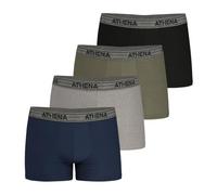 Athena - Lot de 4 Boxers Homme Ecopack - Boxers Coton Stretch Respirant - Label Oeko-TEX® Standard 100 - Coupe Ergonomique, Doublure Avant, Confort et Maintien