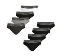 Athena Promo Basic Coton 8A70 Slips, Noir/Anthracite/Gris/Noir/Blanc, L (Lot de 8) Homme
