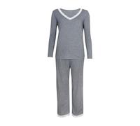 Athena - Pyjama Long Femme - Graphic Dentelle - 100% Coton - Col V + Pantalon Fluide