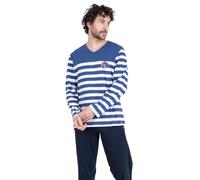 Athena - Pyjama Long Homme - Rayures Ocean Club - Oeko-TEX® - Rayures Fils Teints