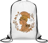 Athena Sac de gym décontracté avec cordon de serrage Motif déesse de la sagesse de la Grèce antique Blanc