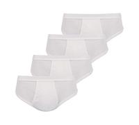 Athena - Slips Homme Taille Haute - Pur Coton Bio 8A68 - Blanc (Lot de 4)