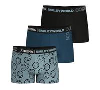 Athena SmileyWorld Lot de 3 Boxers Homme - Imprimé + Uni - Confort Quotidien