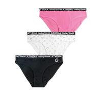 Athena SmileyWorld Lot de 3 Slips Fille - Imprimé + Uni - Confort Quotidien