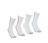 Athena Sport LM40 Chaussettes, Blanc-Bleu/Blanc-Rouge/Blanc-Chiné/Blanc Turquoise, 43/46 (Lot de 4) Homme