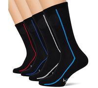 Athena Sport LM40 Chaussettes, Noir-Bleu/Noir-Rouge/Noir-Chiné/Noir Turquoise, 39/42 (Lot de 4) Homme