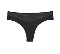 Athena String Femme Graphic Tulle-Microfibre Ultra Douce, Respirante, Légère et Extensible-Style Graphique et Transparence, Noir