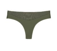 Athena - String Femme Graphic Tulle - Microfibre Ultra Douce, Respirante, Légère et Extensible - Style Graphique et Transparence - Label Oeko-TEX - Kaki Fumé, 3 (S)