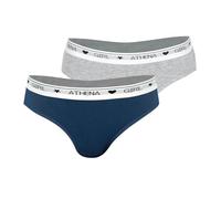 Athena Ultra Douceur sous-vêtement, Bleu Titane/Gris Chine, 8 Ans (Lot de 2) Fille