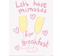 Athene Fritsch - imprimé "Mimosas", flûte à champagne PM7129 (40 cm x 30 cm) (rose/blanc/jaune)