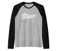 Athènes Acropolis Vintage Skyline Grèce I Love Athens Manche Raglan